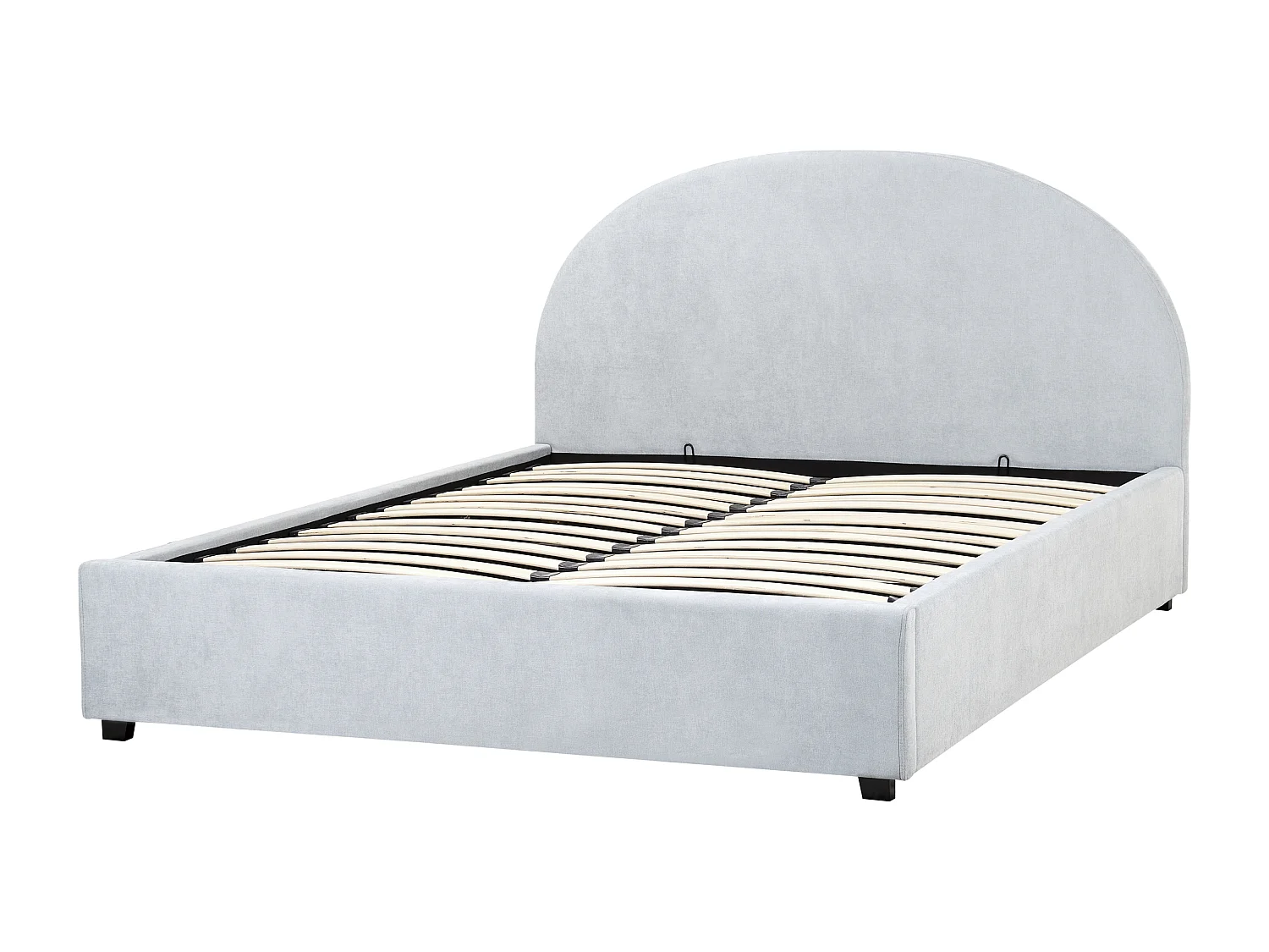 Lit ottoman Tissu chenille VAUCLUSE 160 x 200 cm Bleu clair