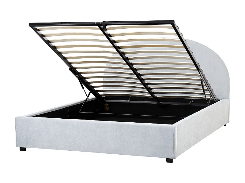 Letto contenitore Tessuto VAUCLUSE 160 x 200 cm Azzurro