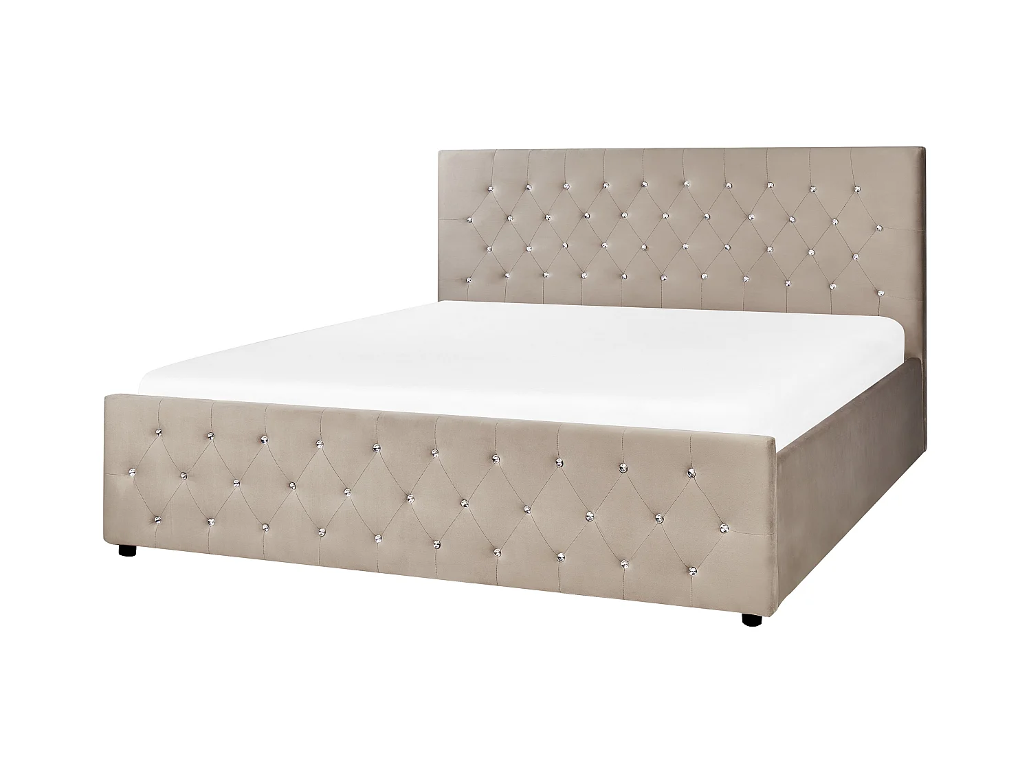 Lit ottoman Velours AMIENS 180 x 200 cm Taupe