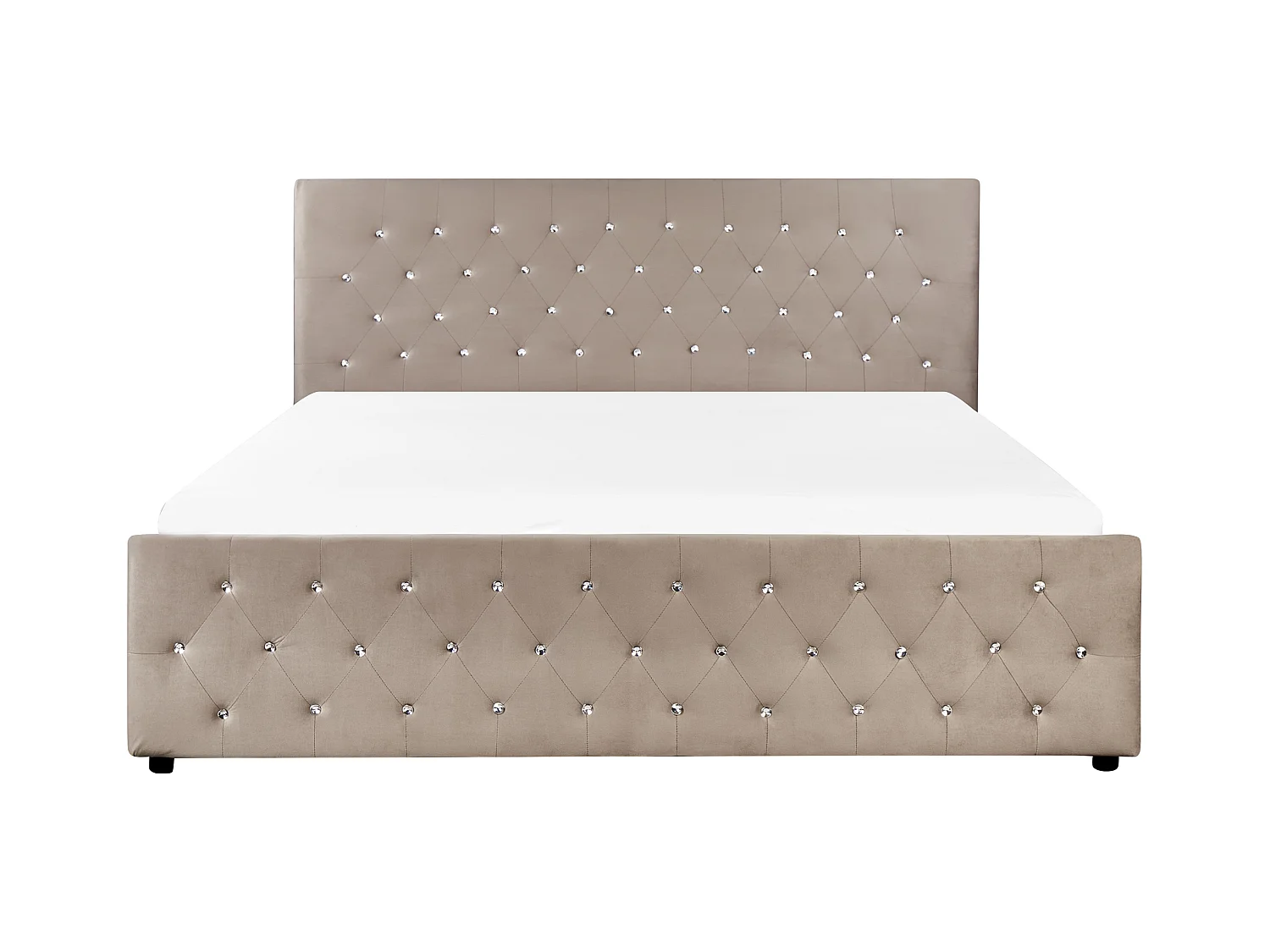 Lit ottoman Velours AMIENS 180 x 200 cm Taupe