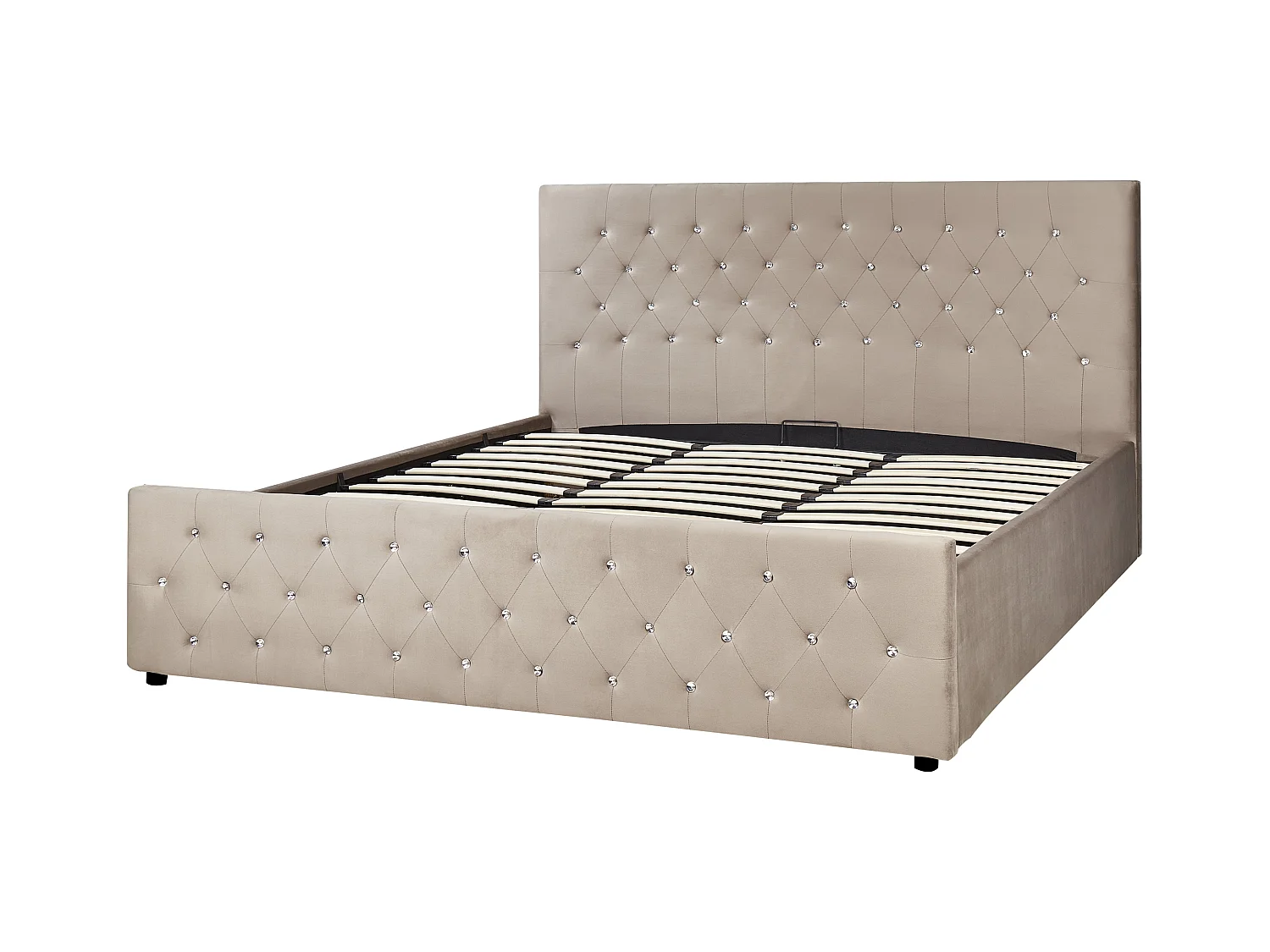 Lit ottoman Velours AMIENS 180 x 200 cm Taupe