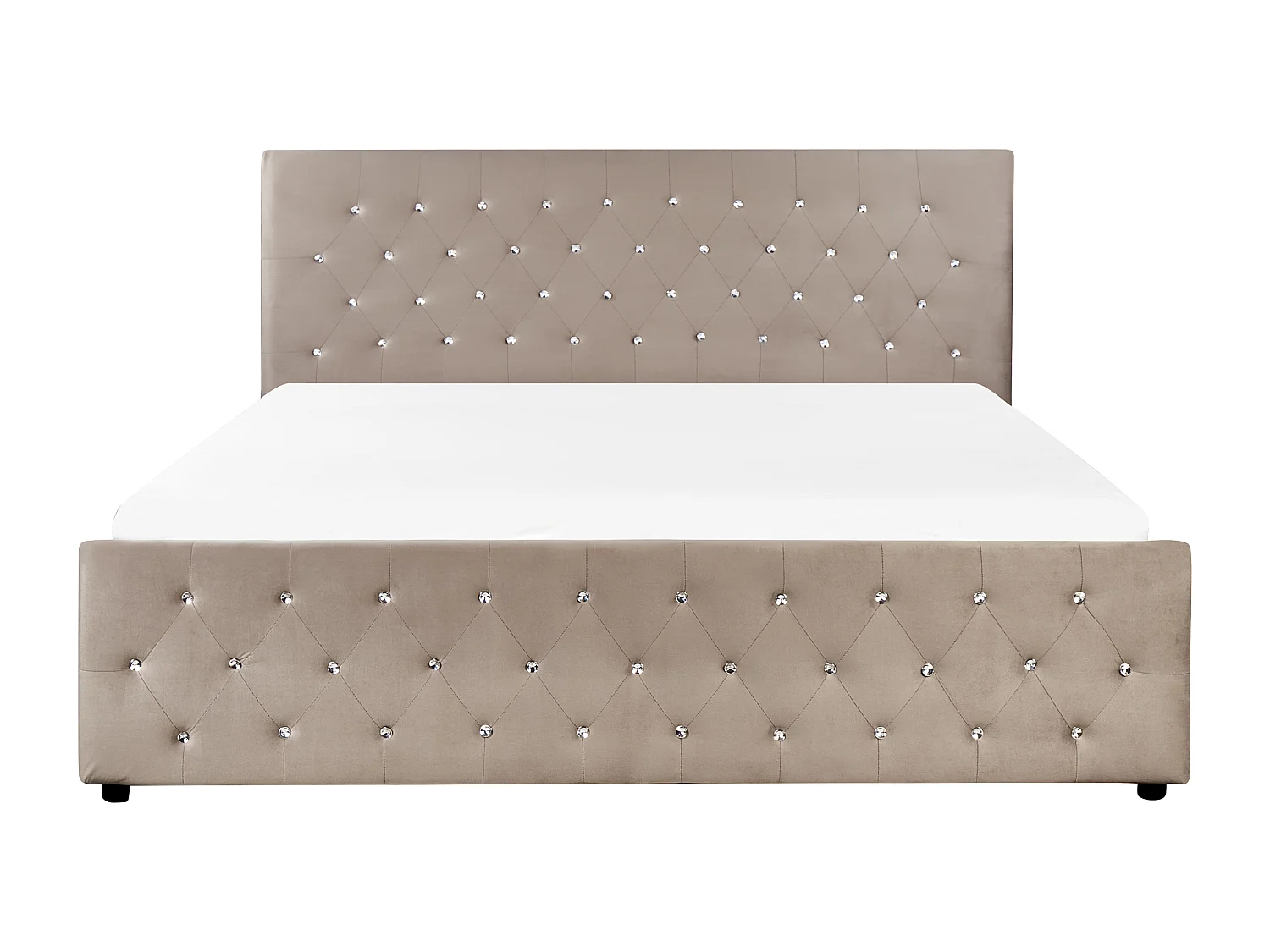 Lit ottoman Velours AMIENS 180 x 200 cm Taupe