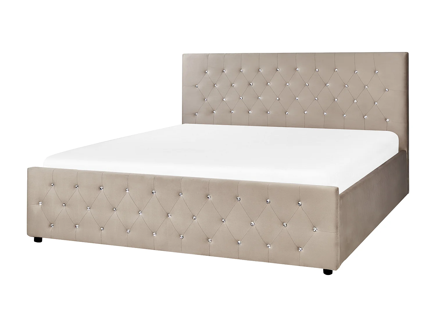 Bed met opbergruimte Fluweel AMIENS 180 x 200 cm Taupe