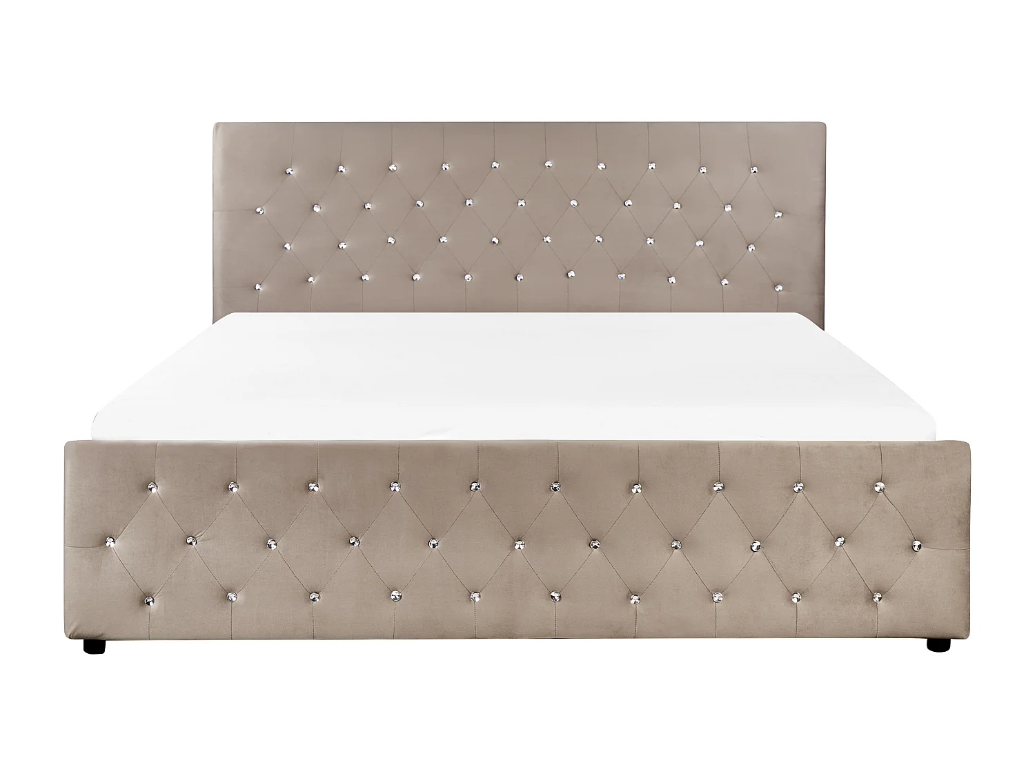 Bed met opbergruimte Fluweel AMIENS 180 x 200 cm Taupe