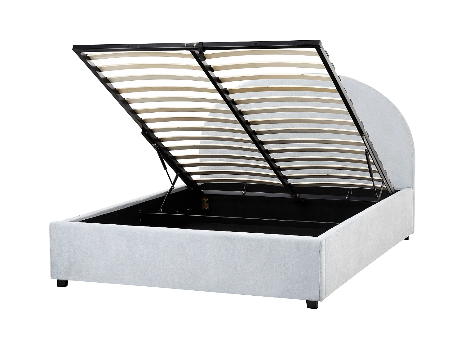 Lit ottoman Tissu VAUCLUSE 140 x 200 cm Bleu clair