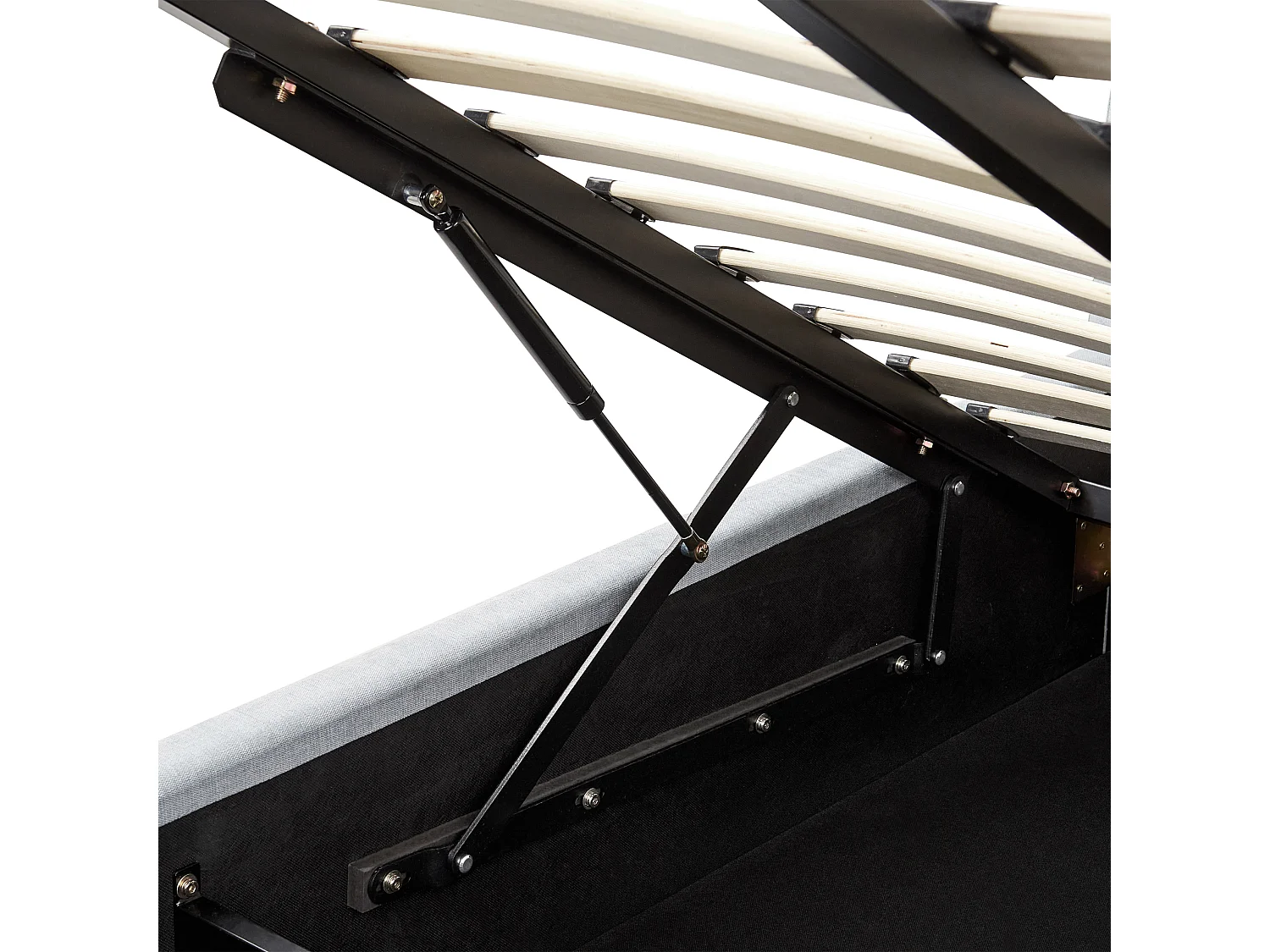 Lit ottoman Tissu VAUCLUSE 140 x 200 cm Bleu clair