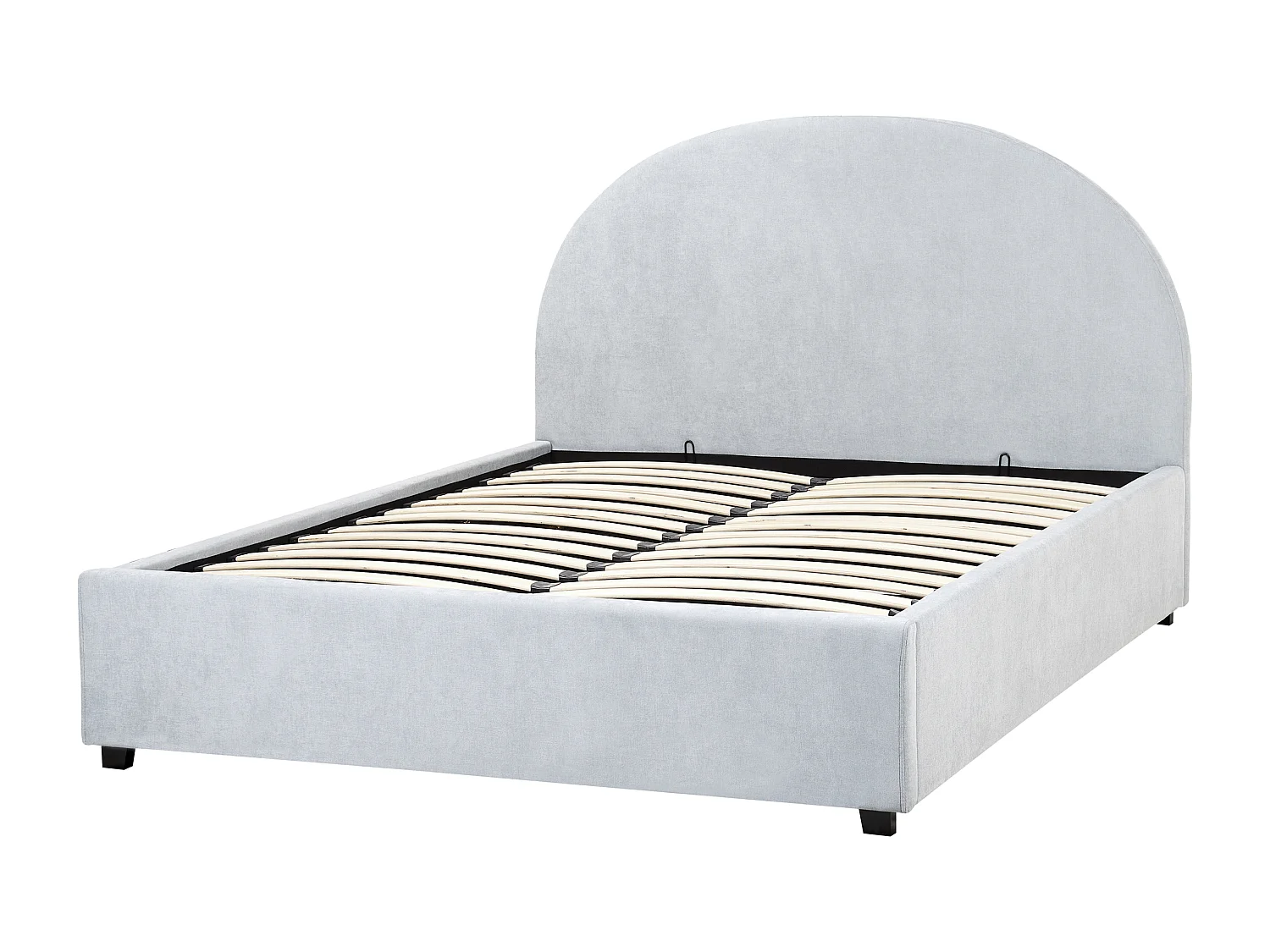 Lit ottoman Tissu chenille VAUCLUSE 140 x 200 cm Bleu clair