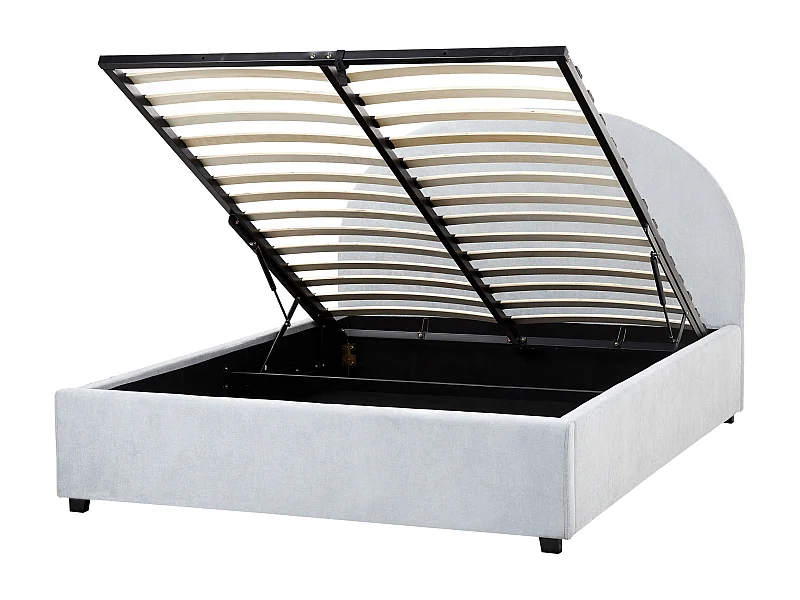 Letto contenitore Tessuto VAUCLUSE 140 x 200 cm Azzurro