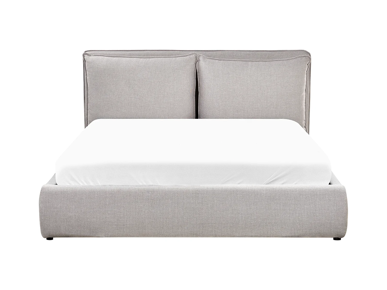 Bett mit Stauraum Stoff BAJONNA 160 x 200 cm Hellgrau
