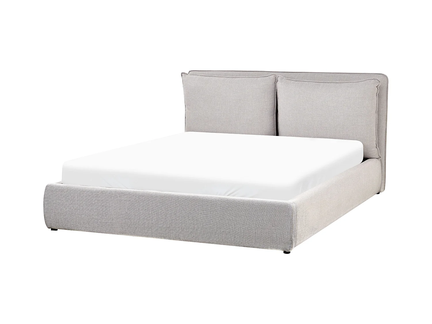 Bett mit Stauraum Stoff BAJONNA 160 x 200 cm Hellgrau