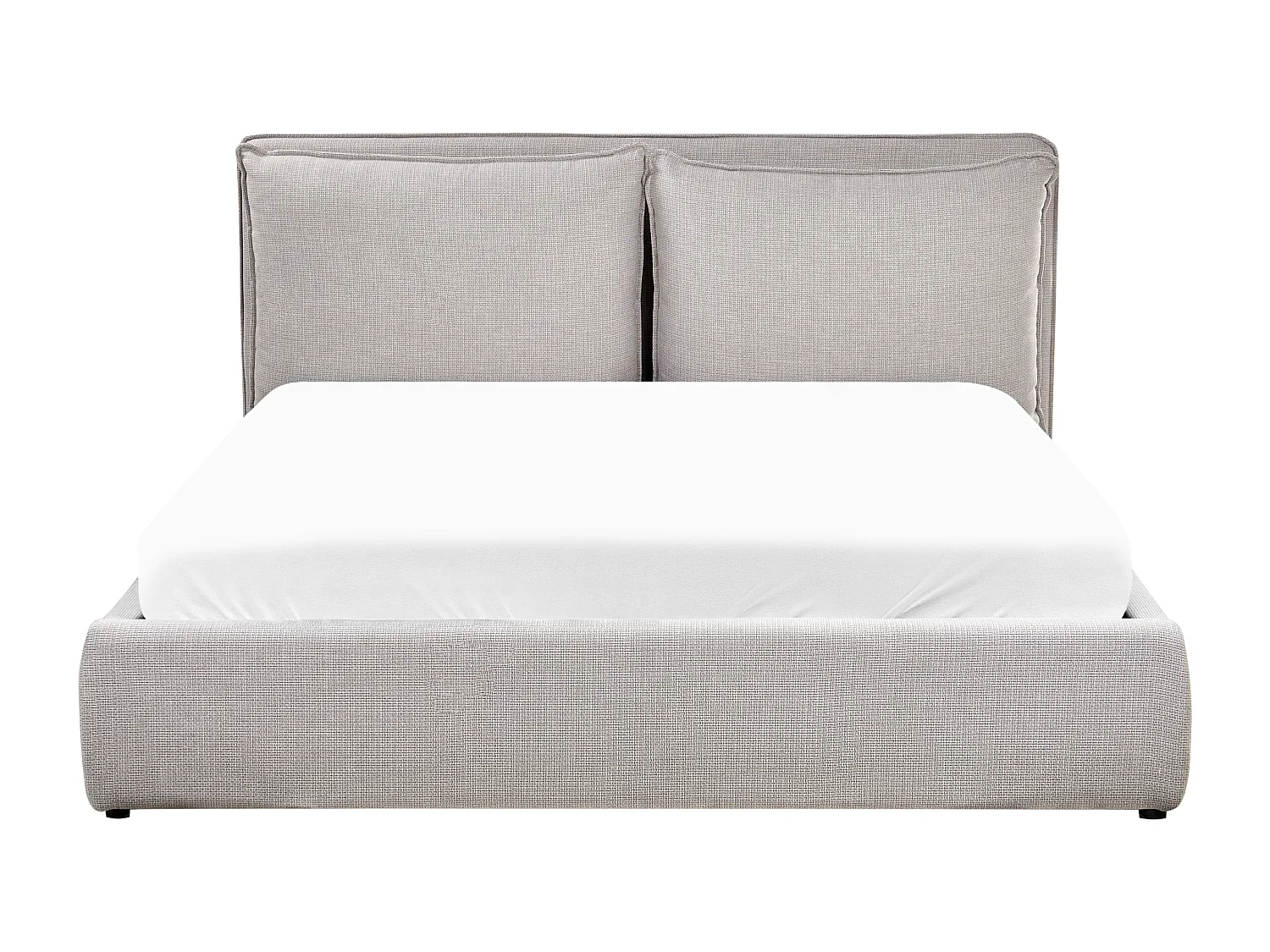 Lit ottoman Tissu BAJONNA 160 x 200 cm Gris clair