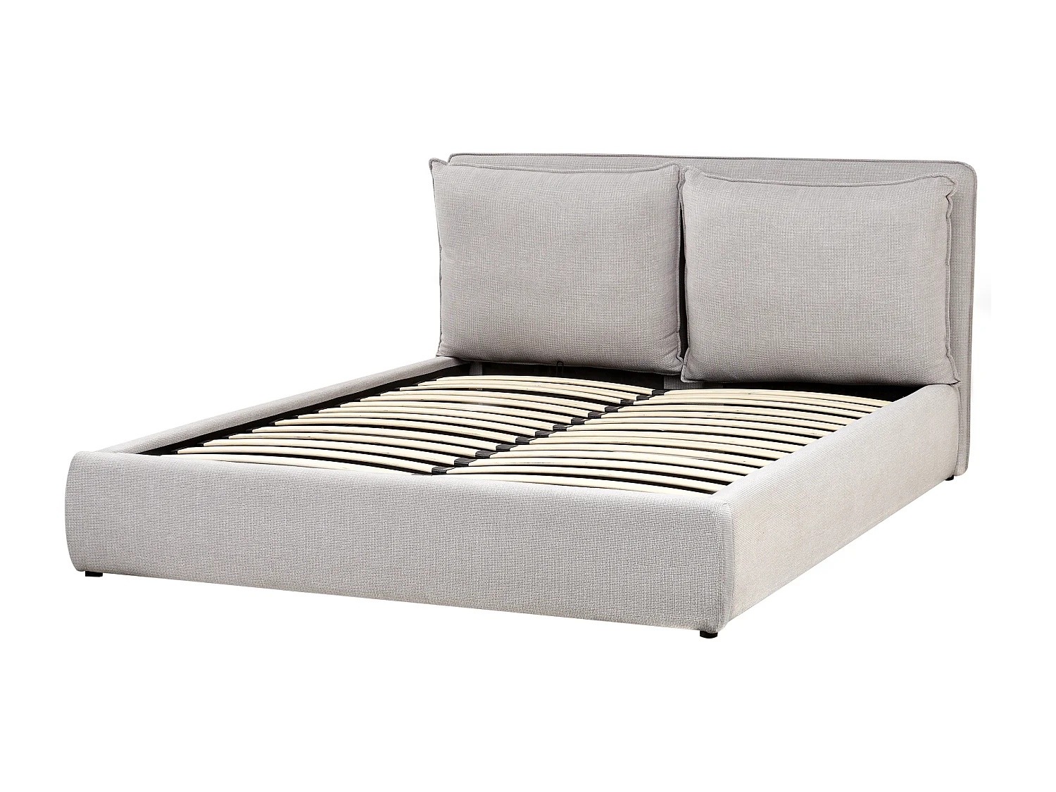 Lit ottoman Tissu BAJONNA 160 x 200 cm Gris clair