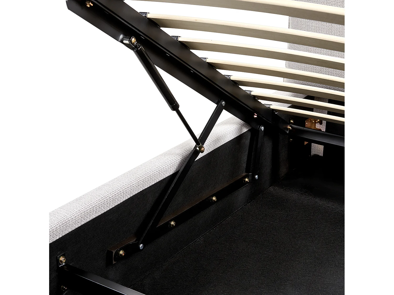 Lit ottoman Tissu BAJONNA 160 x 200 cm Gris clair