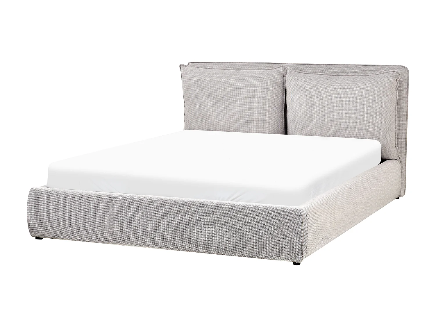 Letto contenitore Tessuto BAJONNA 160 x 200 cm Grigio chiaro