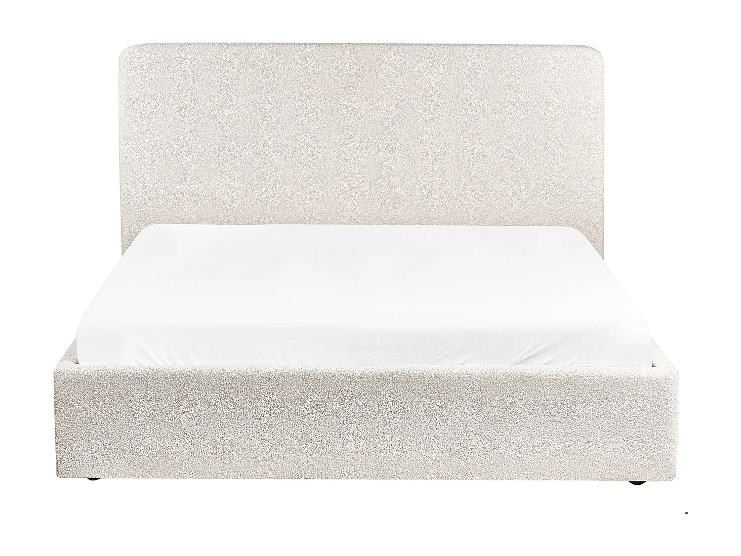 Lit ottoman Bouclé BRENON 160 x 200 cm Blanc cassé