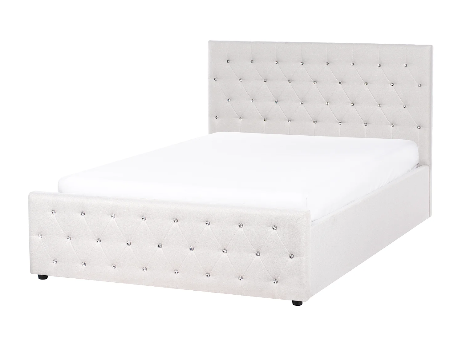 Letto contenitore Tessuto AMIENS 140 x 200 cm Beige