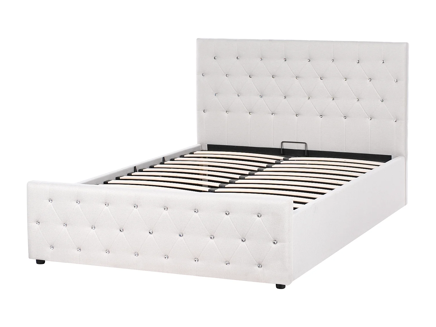Letto contenitore Tessuto AMIENS 140 x 200 cm Beige