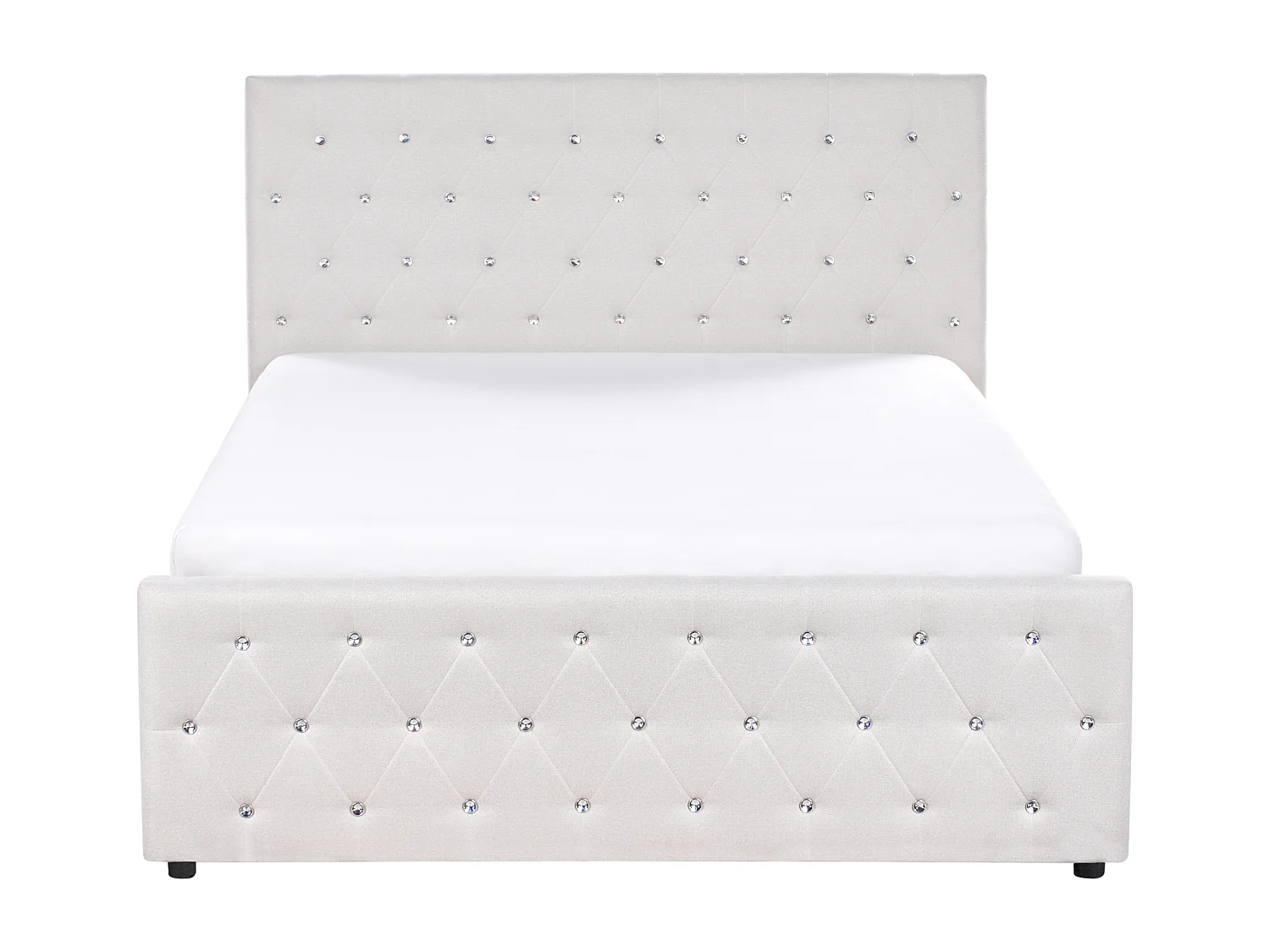 Letto contenitore Tessuto AMIENS 140 x 200 cm Beige
