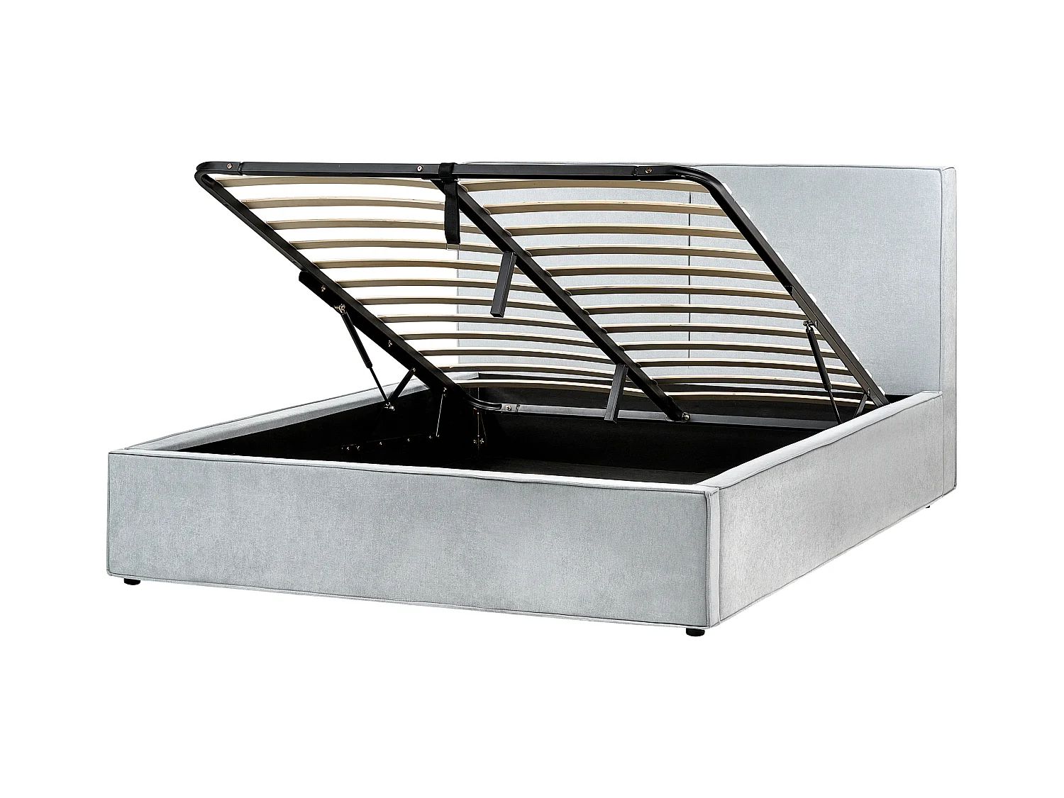 Lit ottoman Tissu MOISSAC 180 x 200 cm Bleu clair