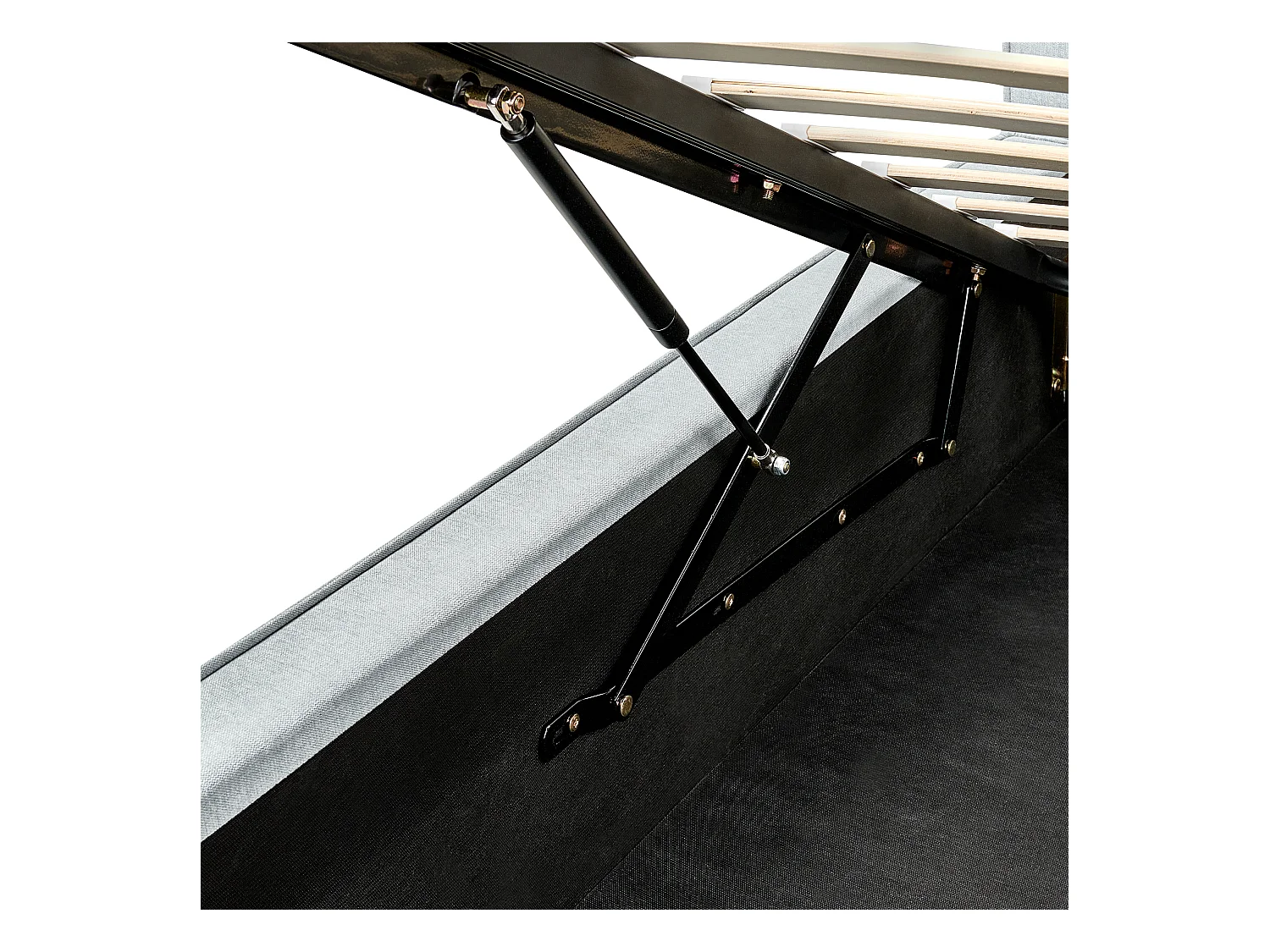 Lit ottoman Tissu MOISSAC 180 x 200 cm Bleu clair