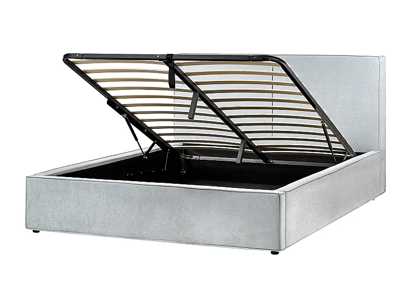 Letto contenitore Tessuto MOISSAC 180 x 200 cm Azzurro