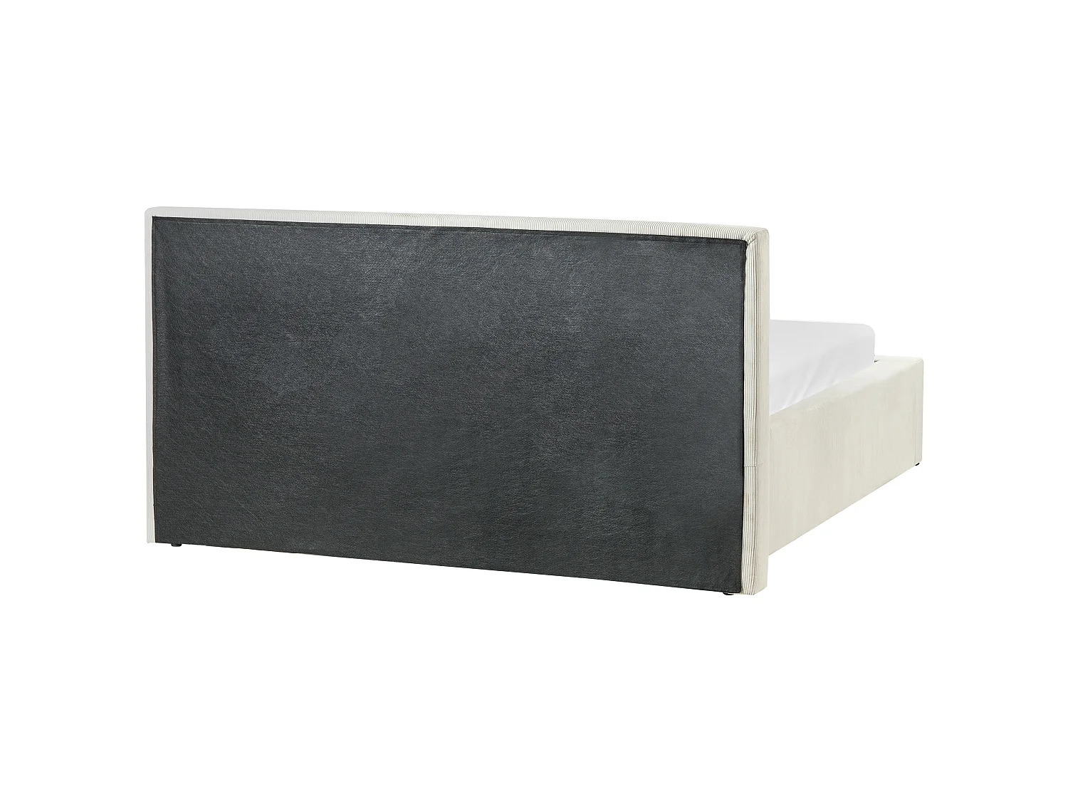 Lit ottoman LILLEBONNE Velours côtelé Beige clair 140 x 200 cm