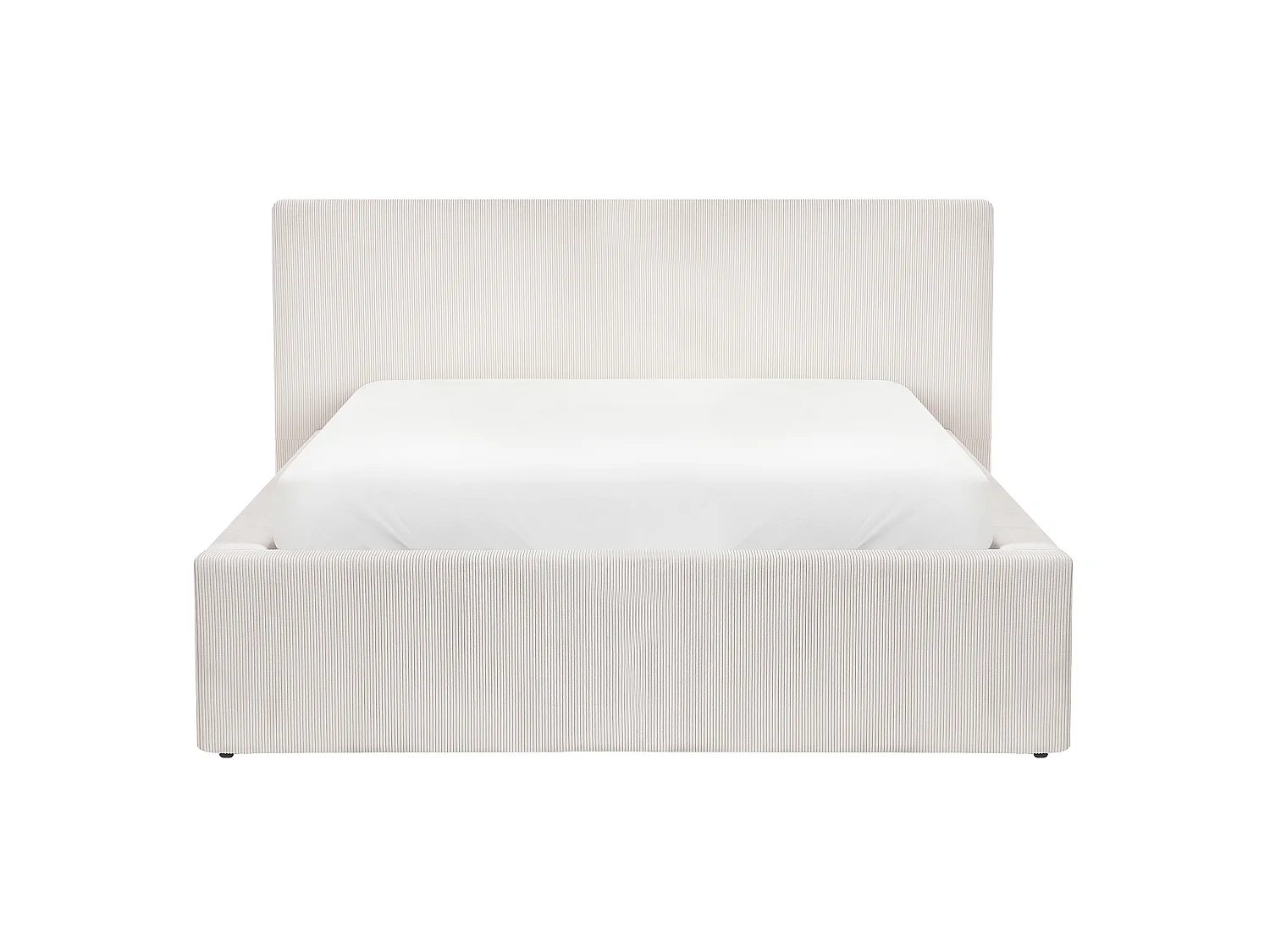 Lit ottoman LILLEBONNE Velours côtelé Beige clair 140 x 200 cm