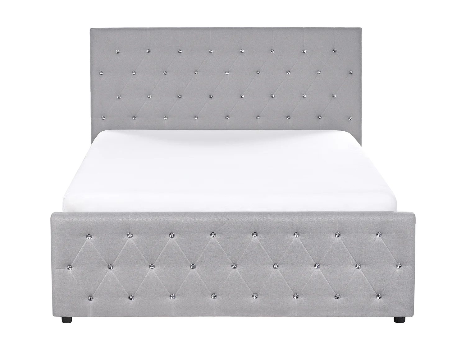 Bed met opbergruimte Stof AMIENS 140 x 200 cm Lichtgrijs