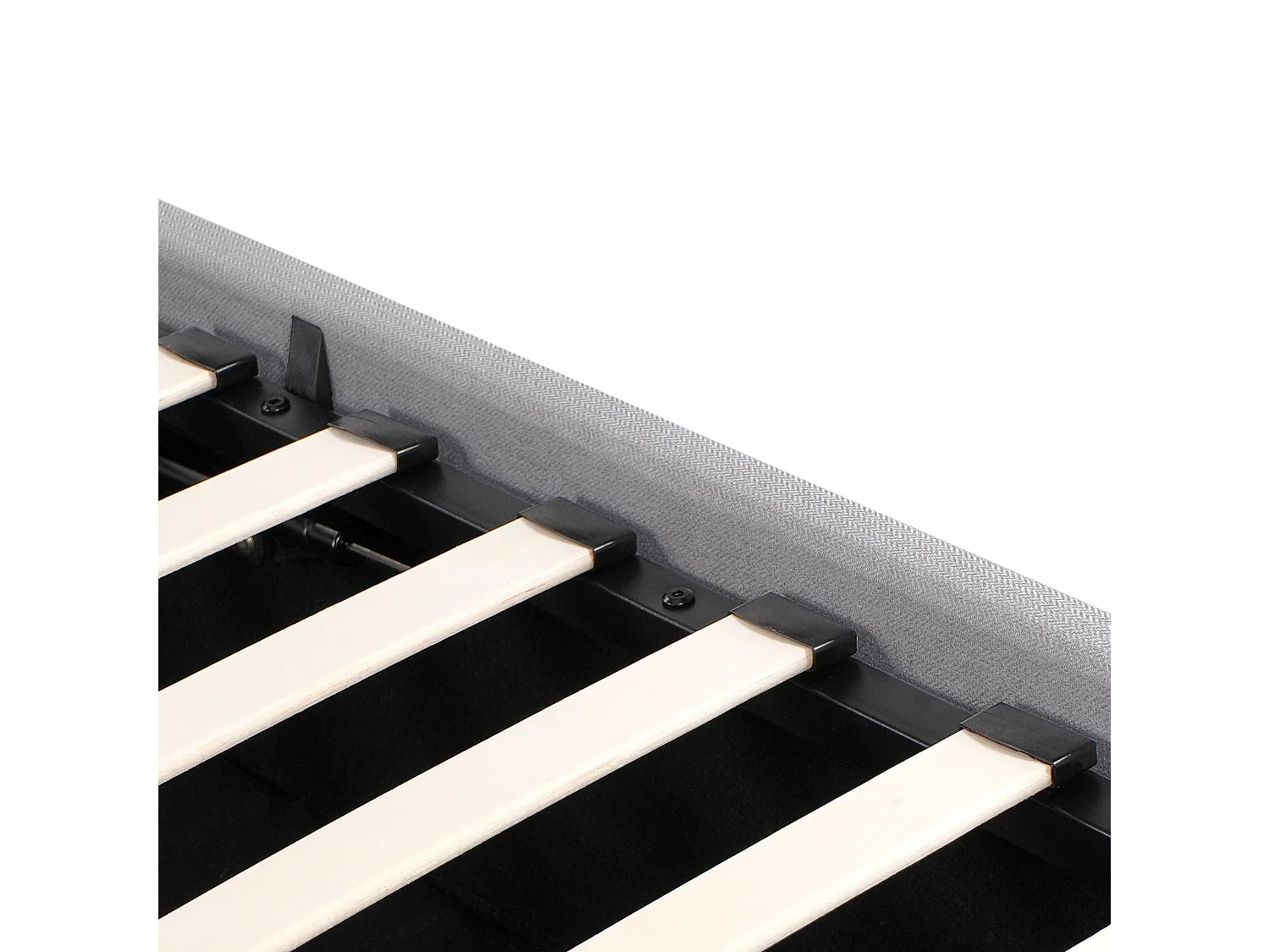 Lit ottoman Tissu AMIENS 140 x 200 cm Gris clair