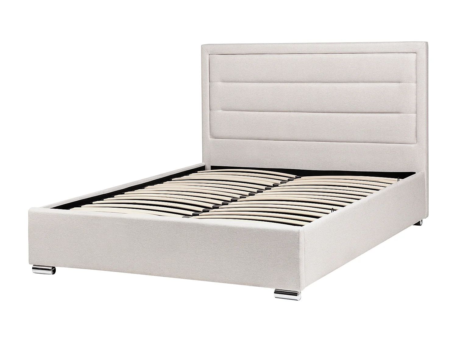 Lit ottoman Tissu ROUEN 140 x 200 cm Beige clair