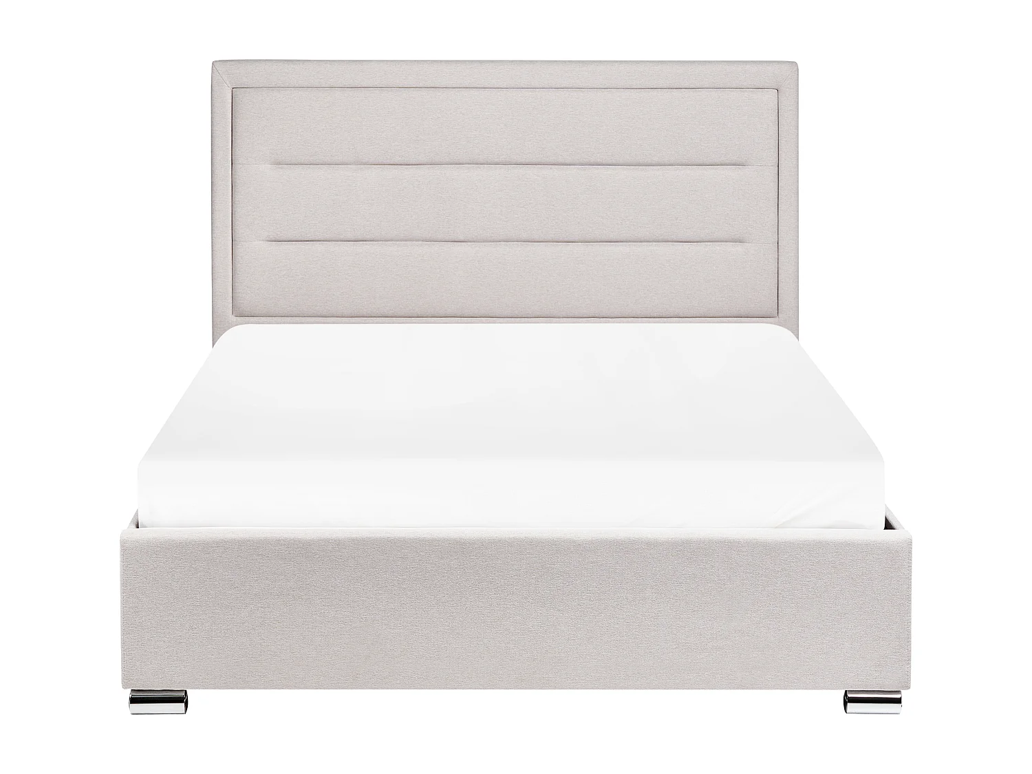 Lit ottoman Tissu ROUEN 140 x 200 cm Beige clair