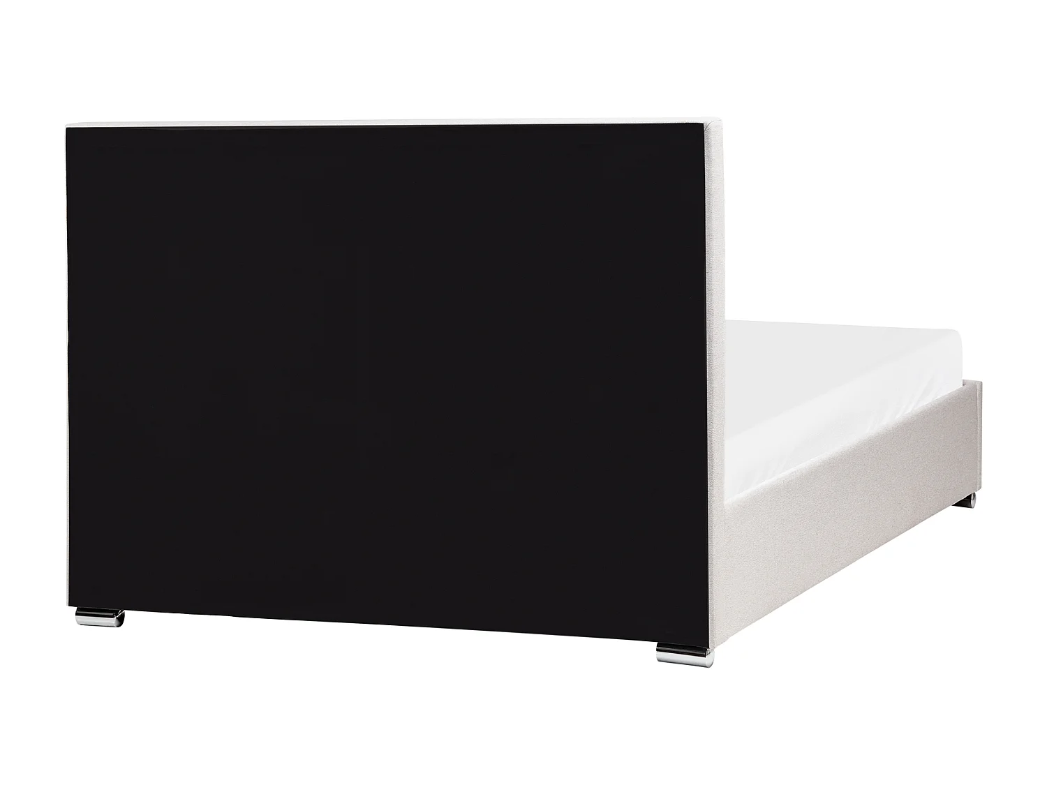 Lit ottoman Tissu ROUEN 140 x 200 cm Beige clair