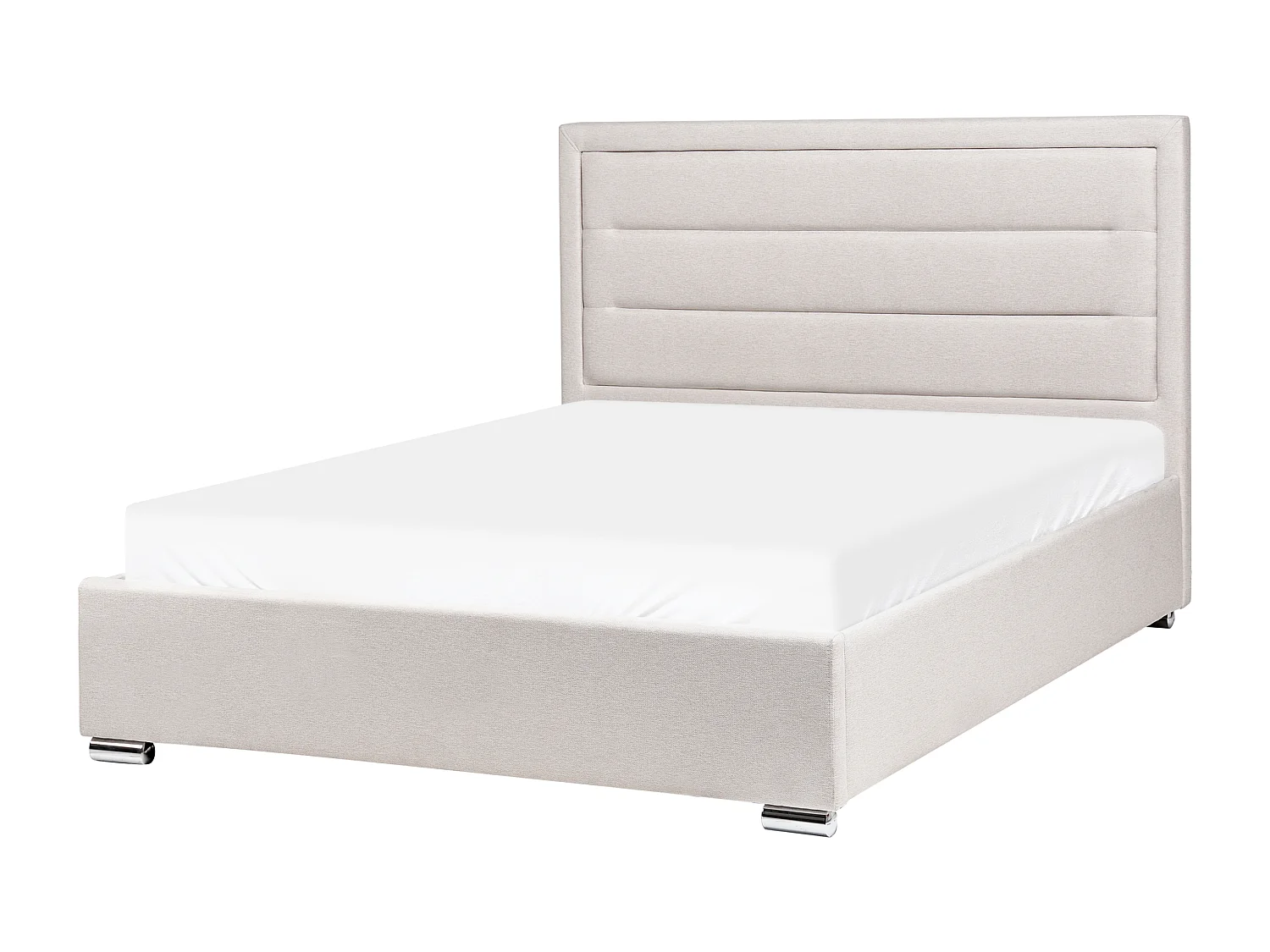 Lit ottoman Tissu ROUEN 140 x 200 cm Beige clair