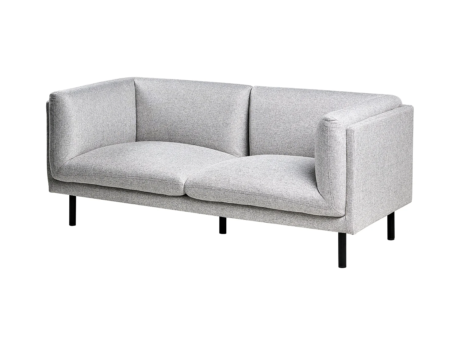 Canapé 2 places VORGOD Tissu Gris clair