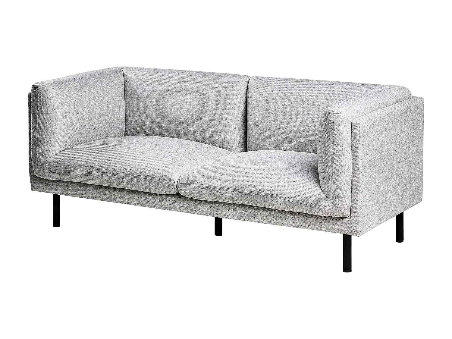 Canapé 2 places VORGOD Tissu Gris clair