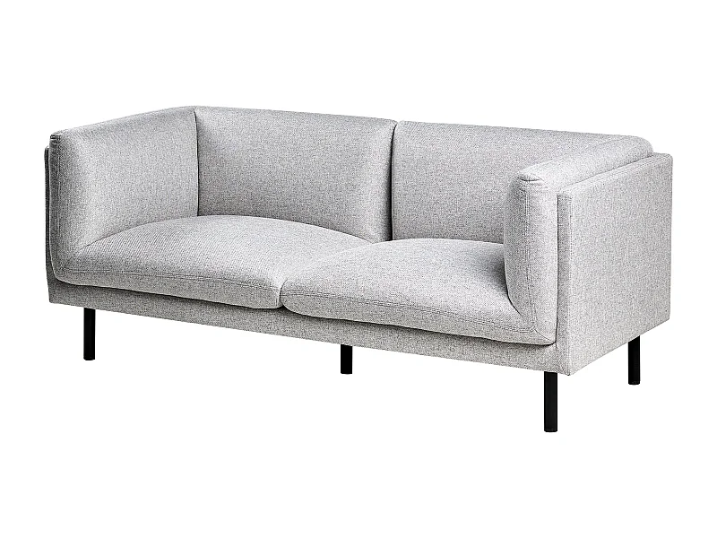 Canapé 2 places VORGOD Tissu Gris clair