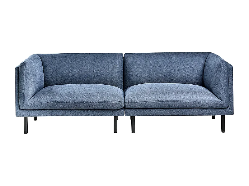 Canapé 3 places VORGOD Tissu Bleu foncé
