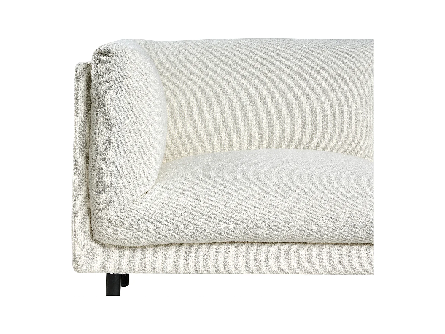 Canapé 2 places VORGOD Bouclé Blanc cassé