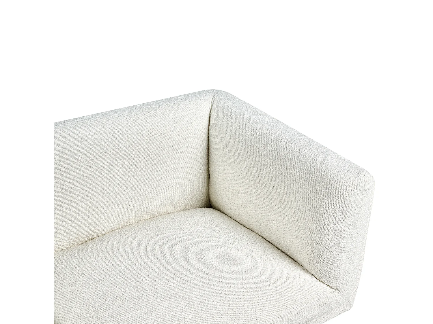 Canapé 2 places VORGOD Bouclé Blanc cassé