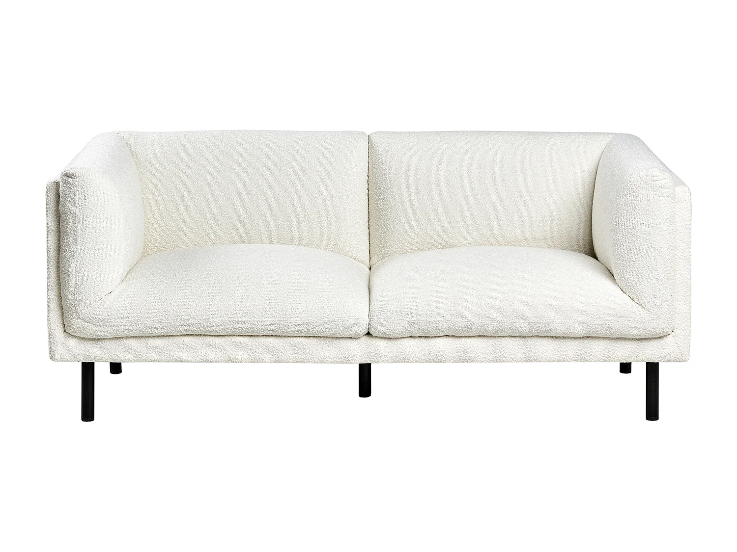 Canapé 2 places VORGOD Bouclé Blanc cassé