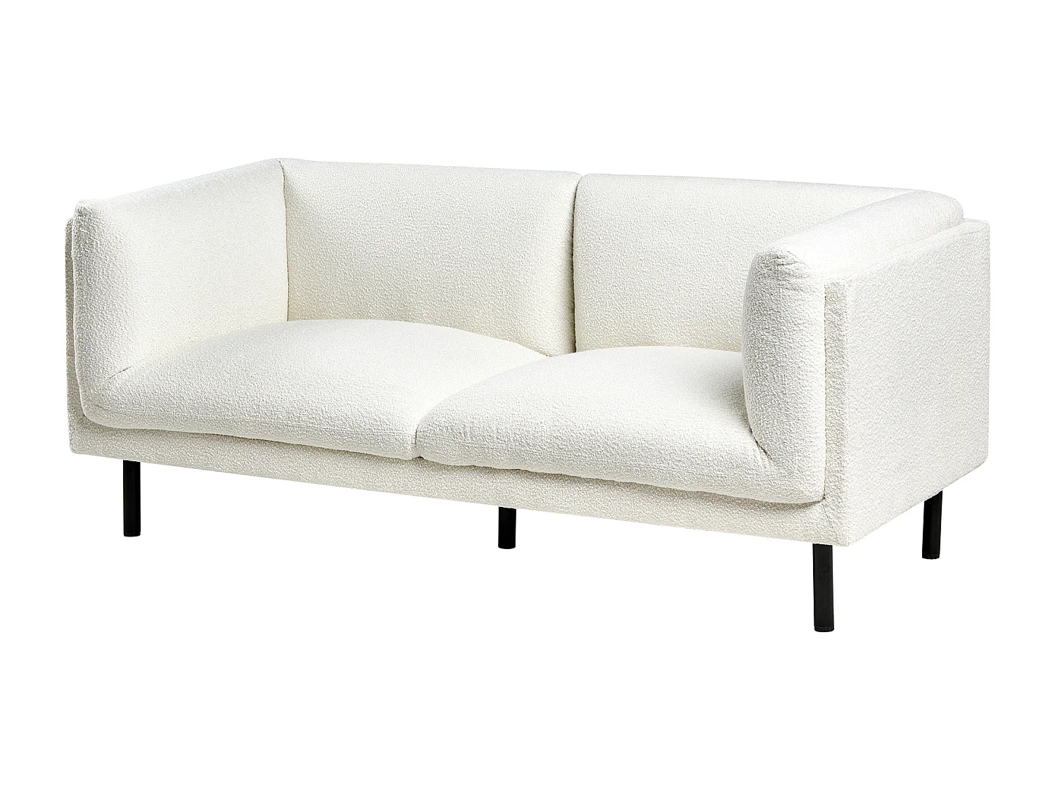 Canapé 2 places VORGOD Bouclé Blanc cassé