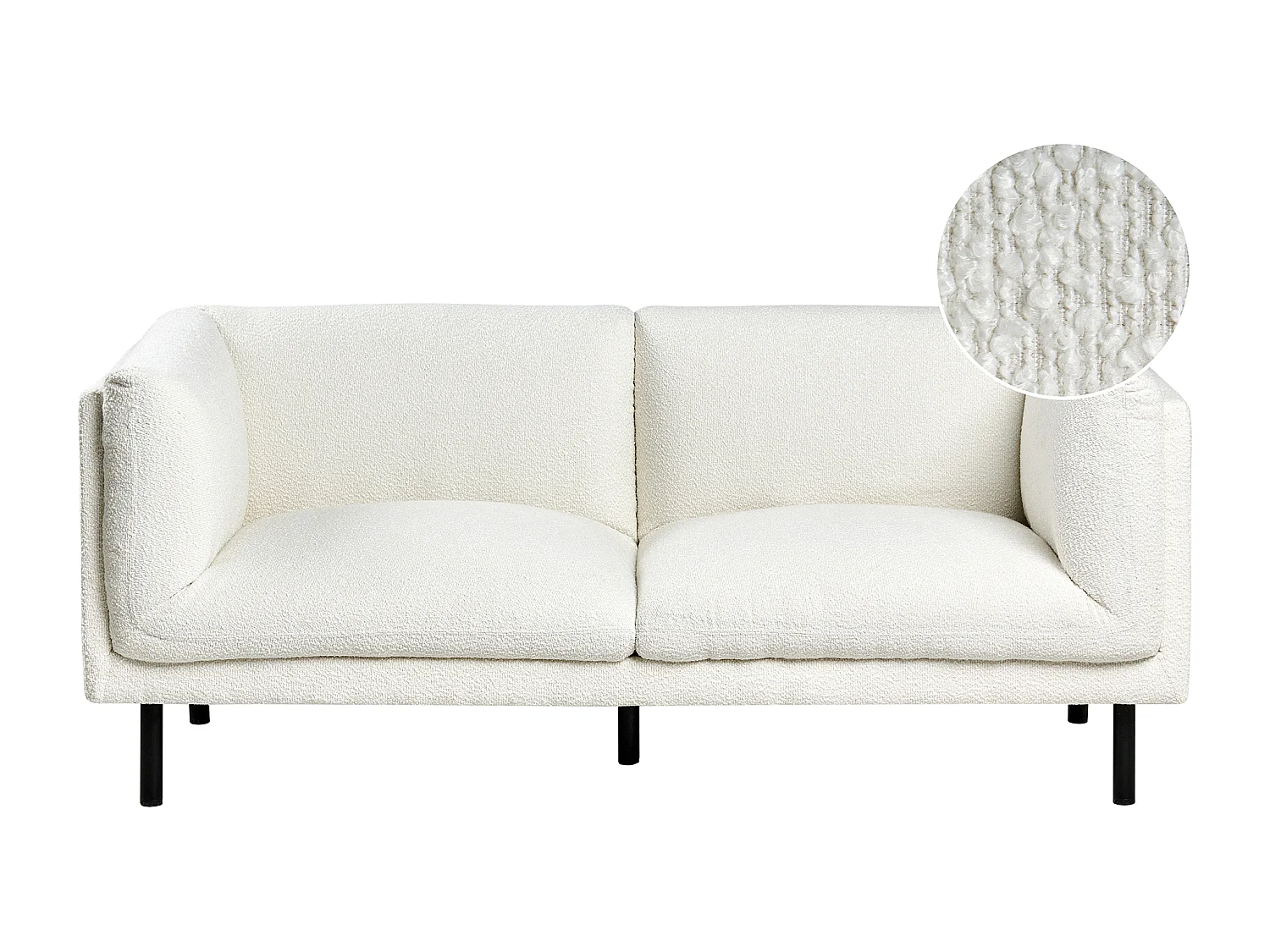 Canapé 2 places VORGOD Bouclé Blanc cassé