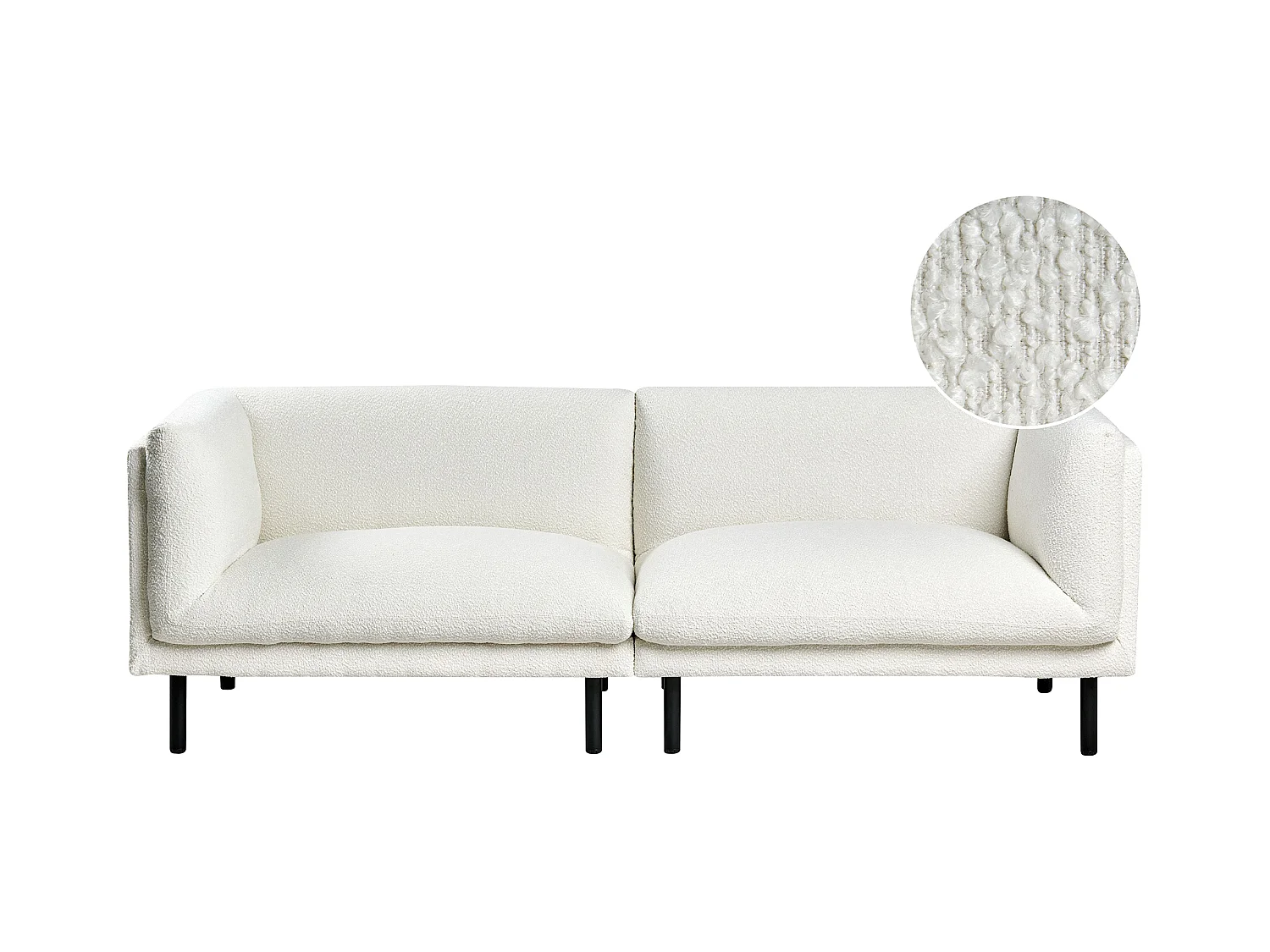 Canapé 3 places VORGOD Bouclé Blanc cassé