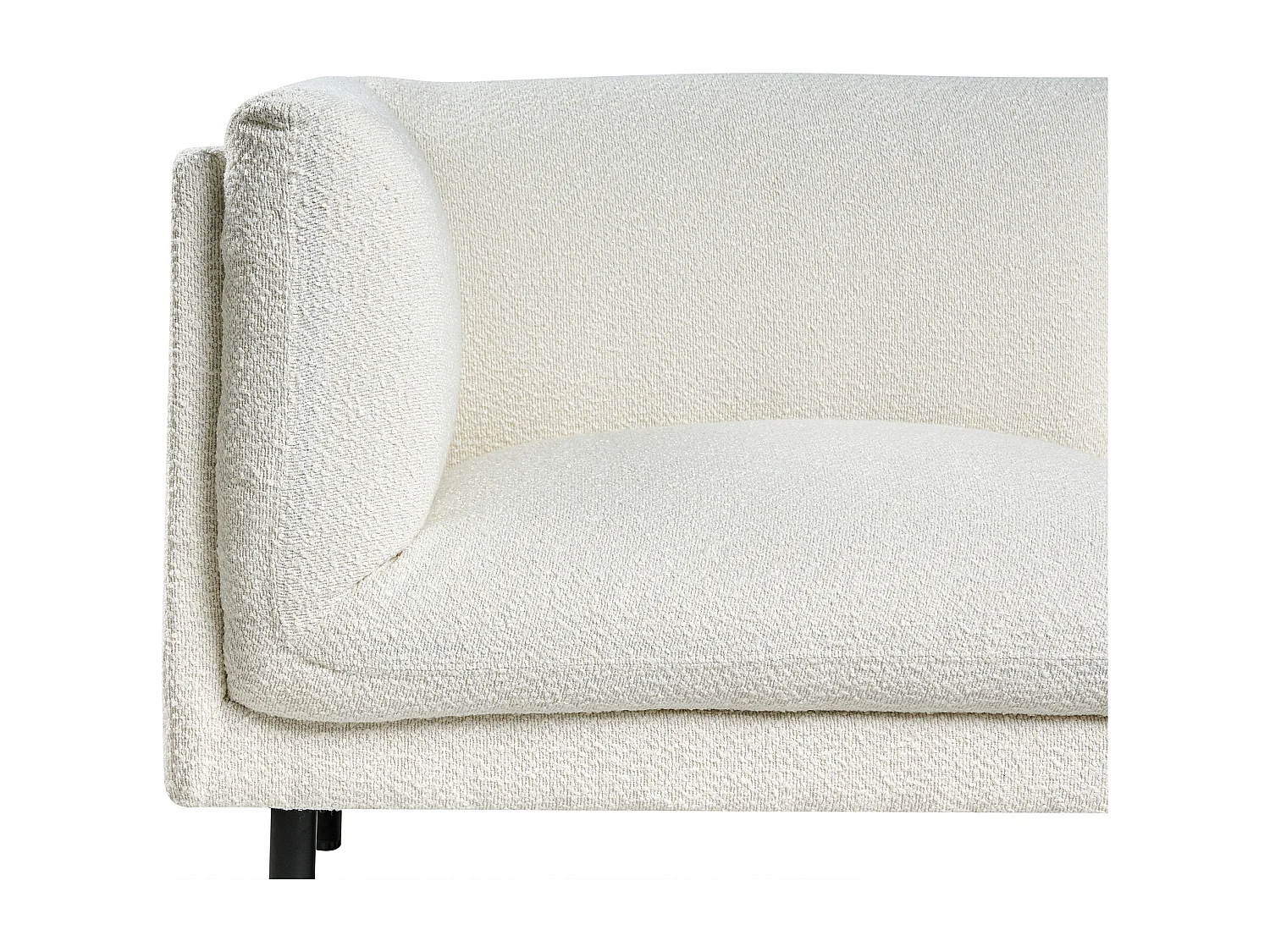 Canapé 3 places VORGOD Bouclé Blanc cassé