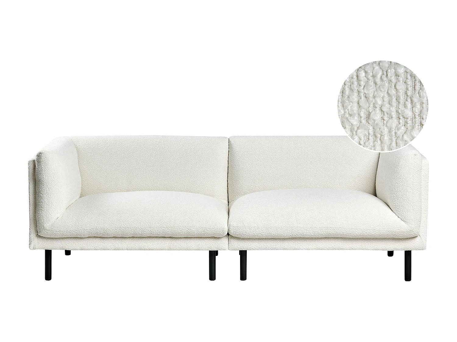 Canapé 3 places VORGOD Bouclé Blanc cassé