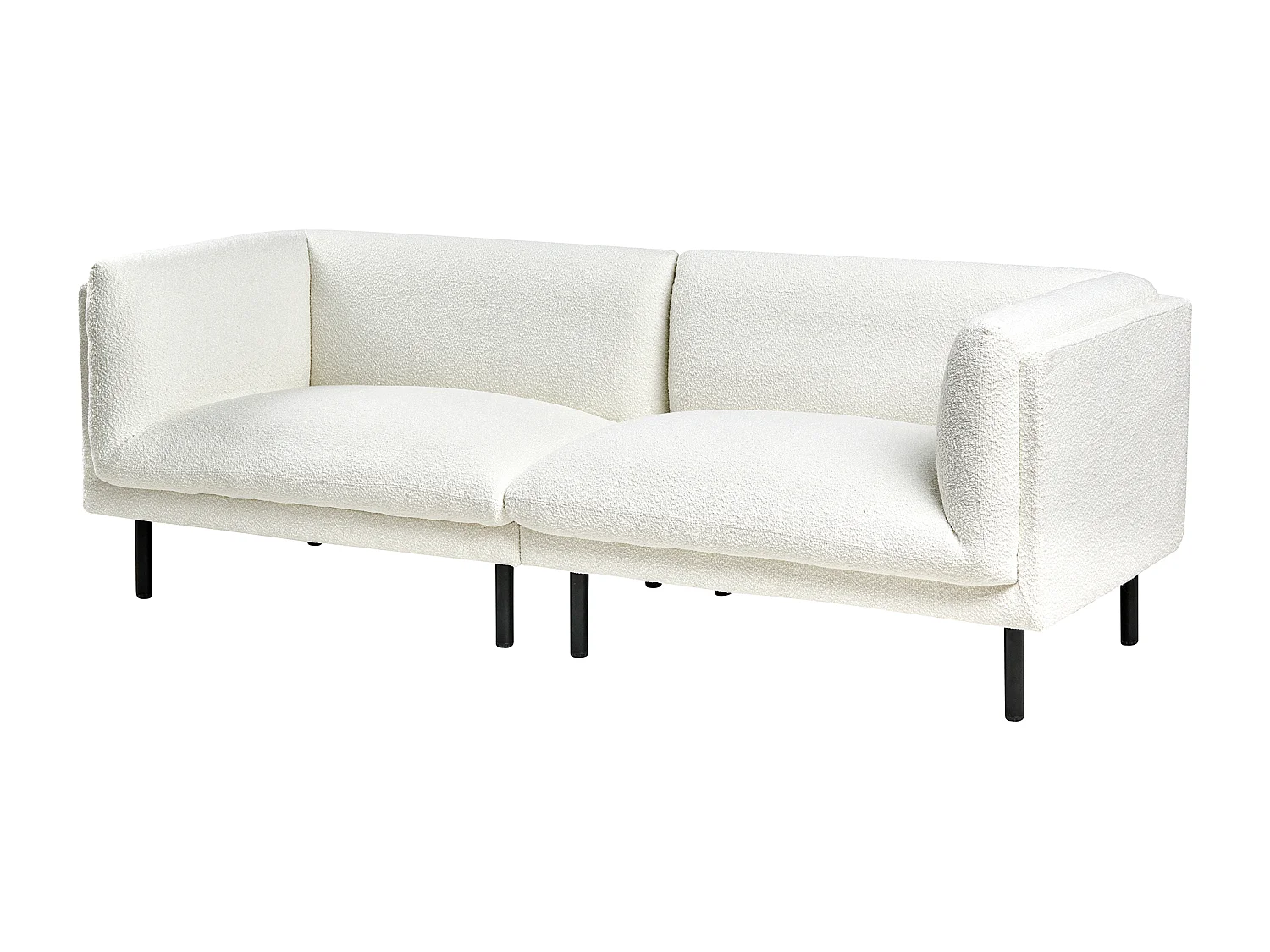 Canapé 3 places VORGOD Bouclé Blanc cassé