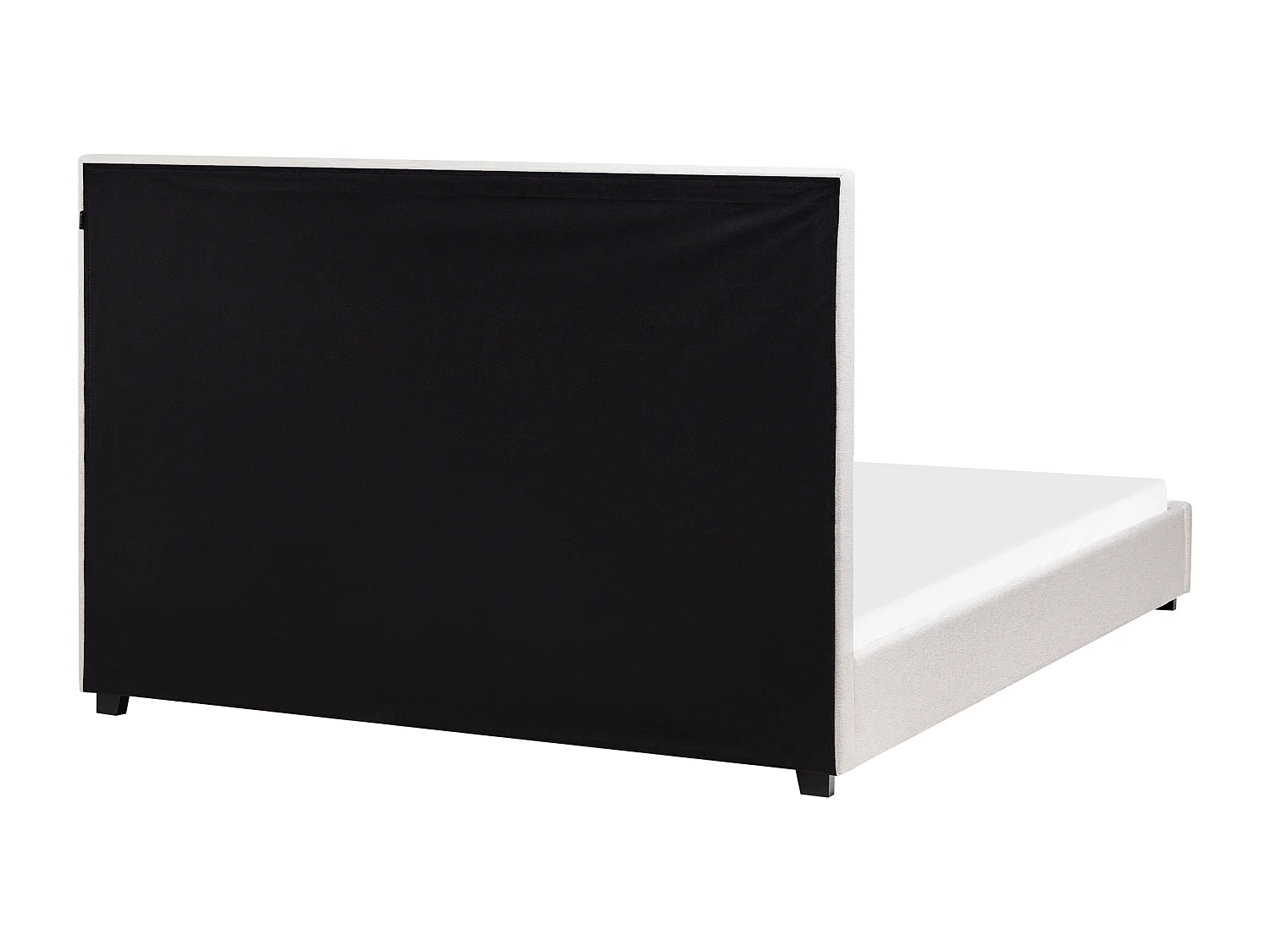 Lit avec sommier Tissu ROUEN 160 x 200 cm Beige clair