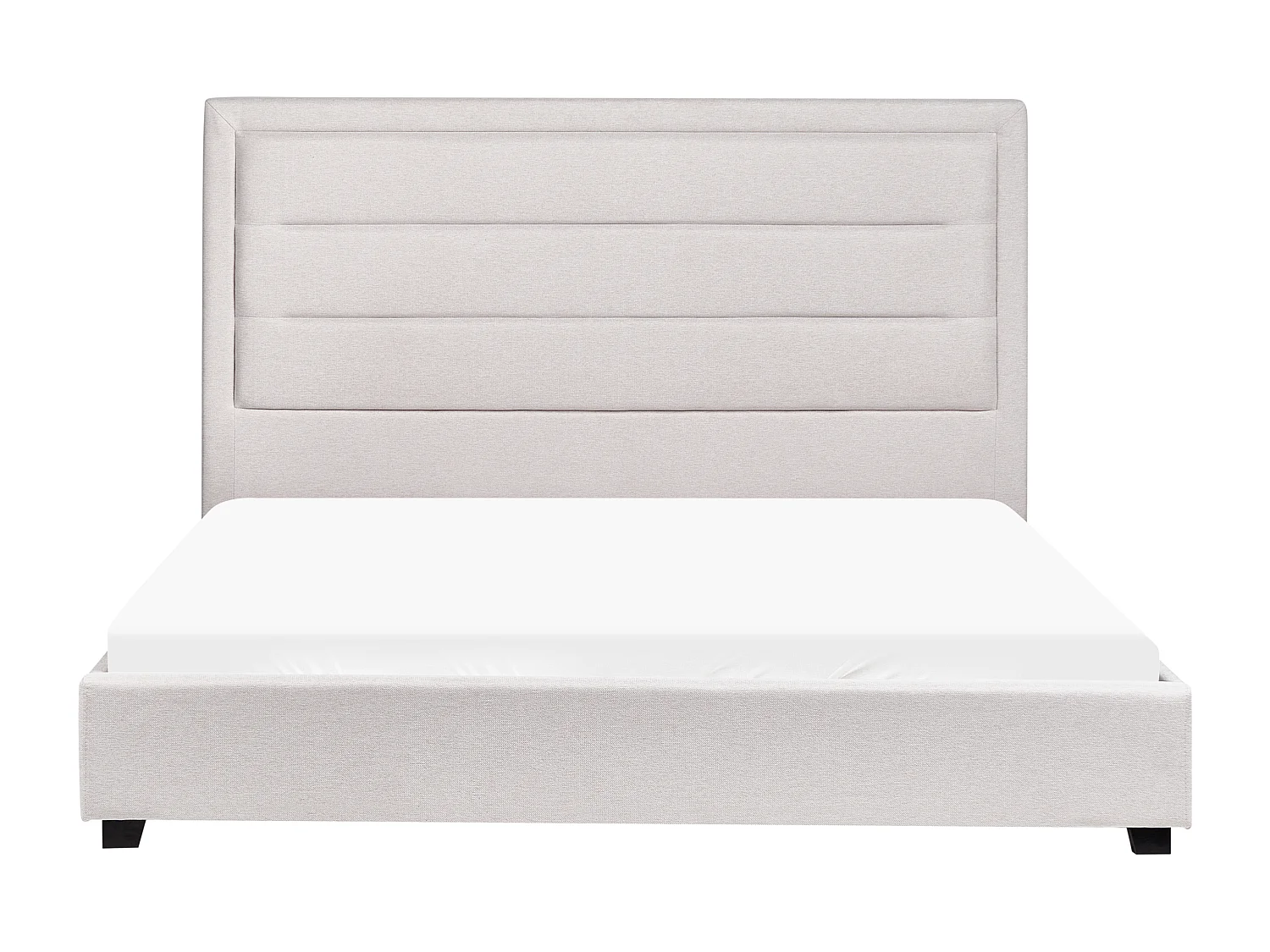 Lit avec sommier Tissu ROUEN 160 x 200 cm Beige clair