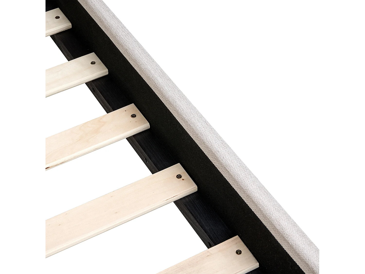 Lit avec sommier Tissu ROUEN 160 x 200 cm Beige clair