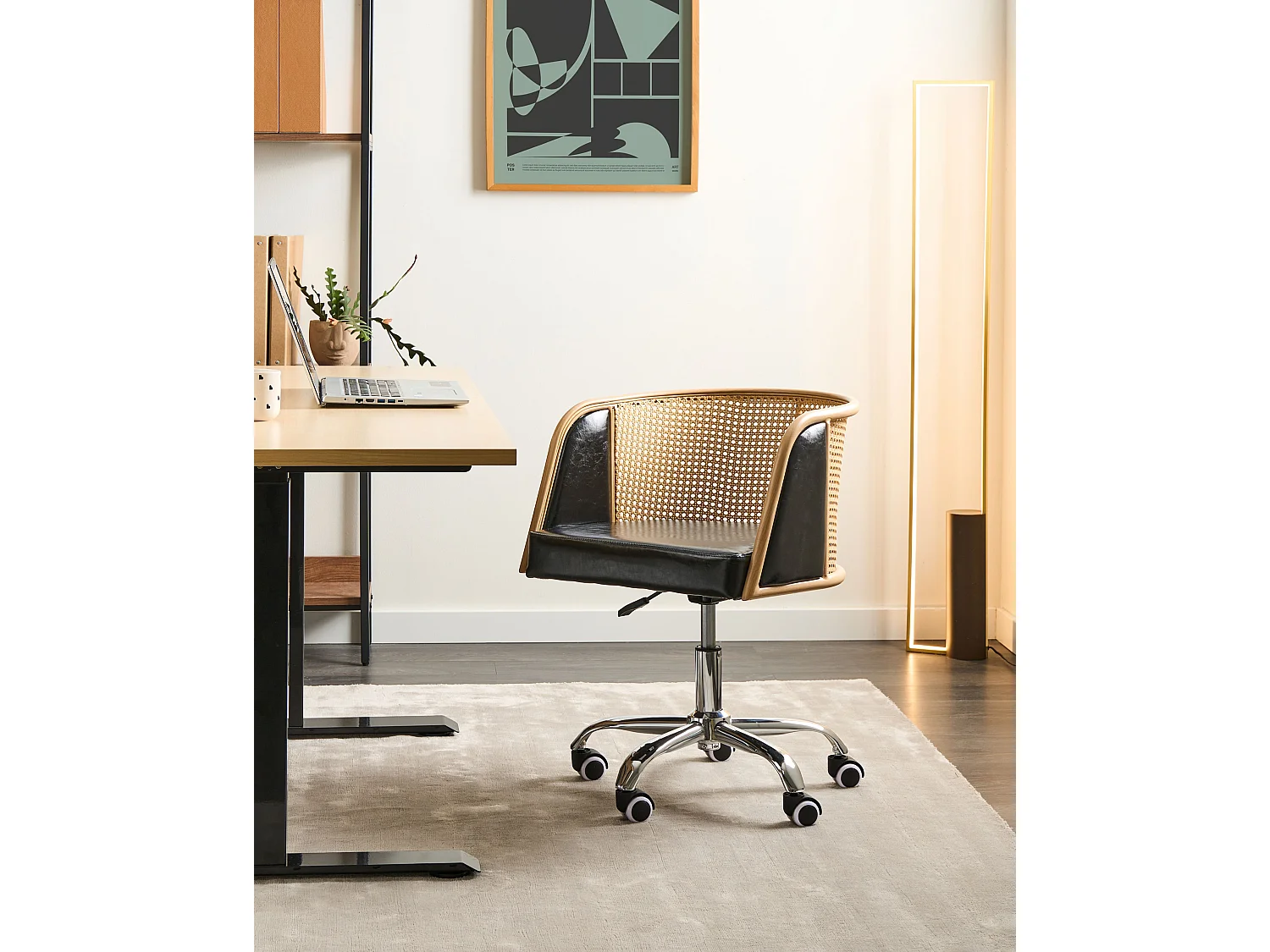 Chaise de bureau ELKHART Cuir PU Noir